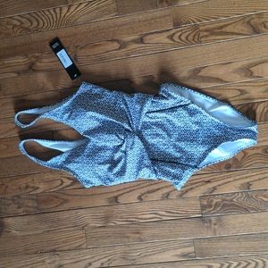 Nicole Miller One Piece Twisted Plunge Swimsuit